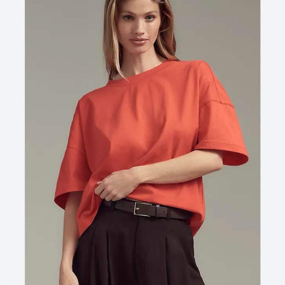 Maeve Vibrant Orange Short Sleeve Tee size S